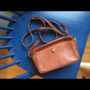 Madewell Brown Leather Camera Crossbody Bag